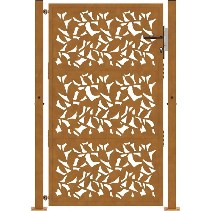 vidaXL Gartentor 100x150 cm Wetterfester Stahl Blattdesign 4100966 – Bild 4