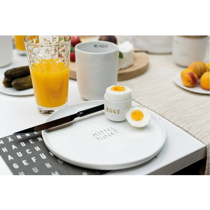 Räder Eierbecher Design Eierbecher Guten Morgen You are eggcellent Weiß – Bild 2