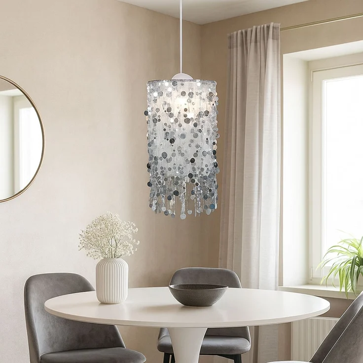 LED Hängeleuchte, silber 27 cm – Bild 4