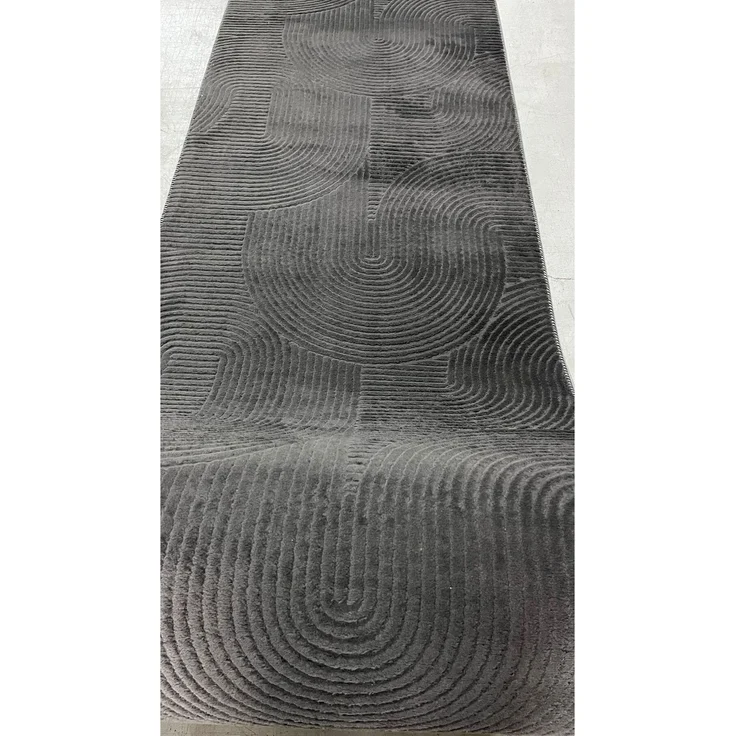 Rutschfester Läuferteppich 80 x 80 cm Polyester Grau 88685218 [en. casa] – Bild 3