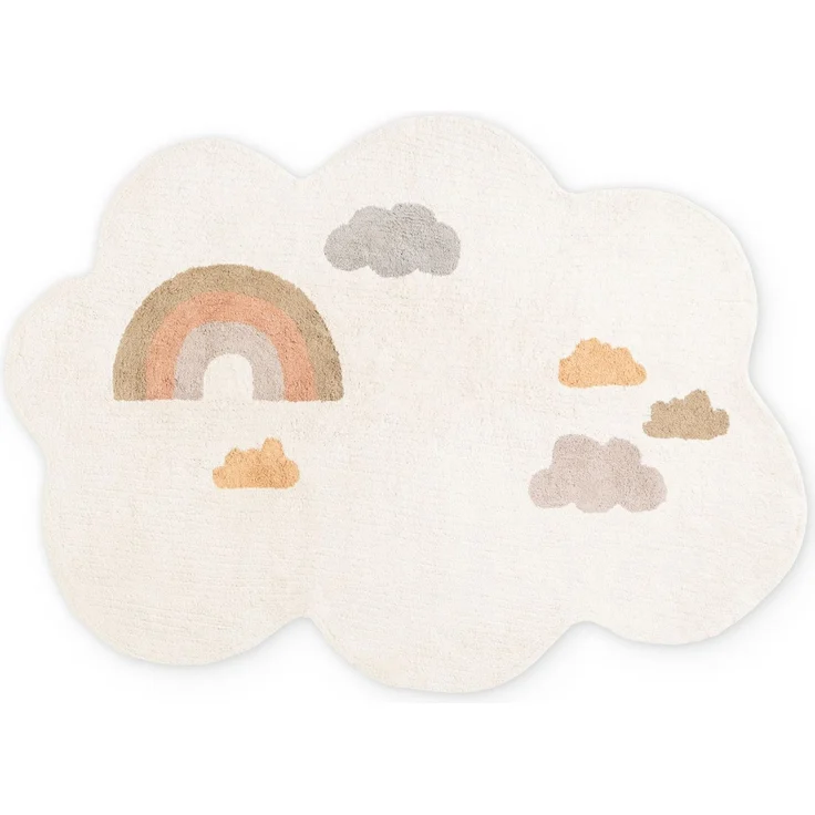 Hanse Home Kinderteppich Willy - Pflegeleichter Teppich Junge Mädchen, rutschfest&Waschbarer Formteppich Wolke Regenbogen, Kinderzimmer Weicher Spielteppich, Unterlage - Creme Multifarben, 140x200 cm – Bild 2