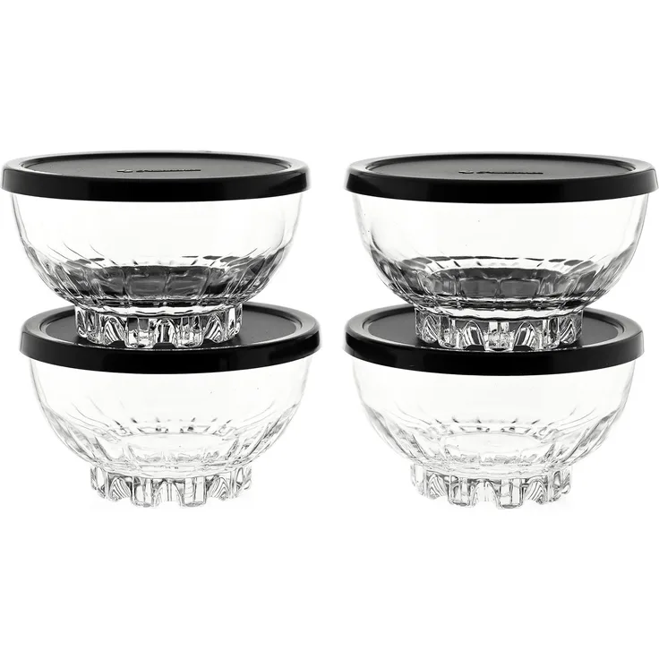 Pasabahce Mousse Glasschalen mit Deckel - 4er Set Ausfbewahrungsbehälter