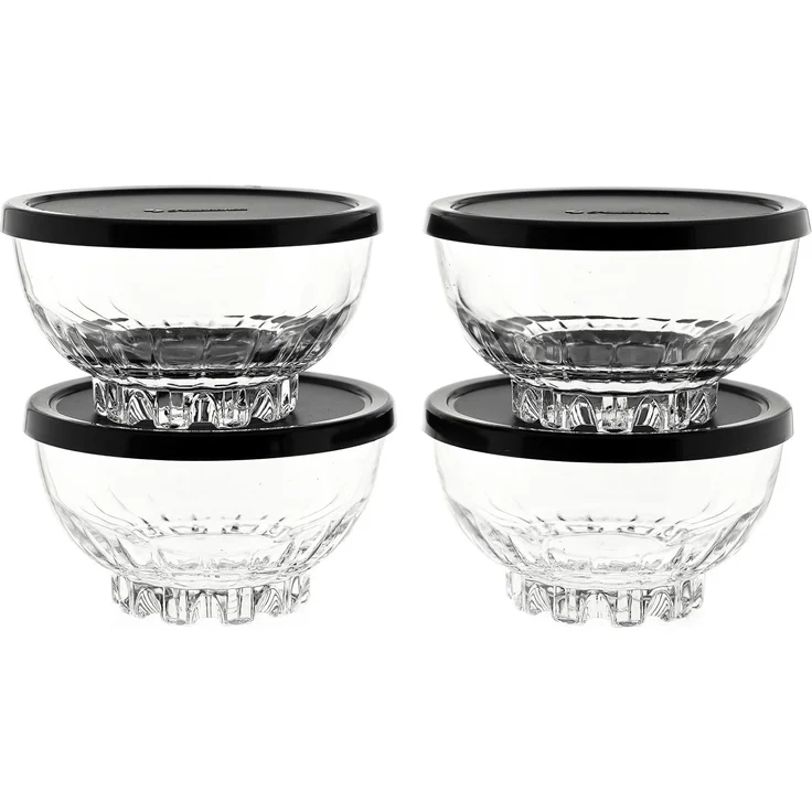 Pasabahce Mousse Glasschalen mit Deckel - 4er Set Ausfbewahrungsbehälter – Bild 1