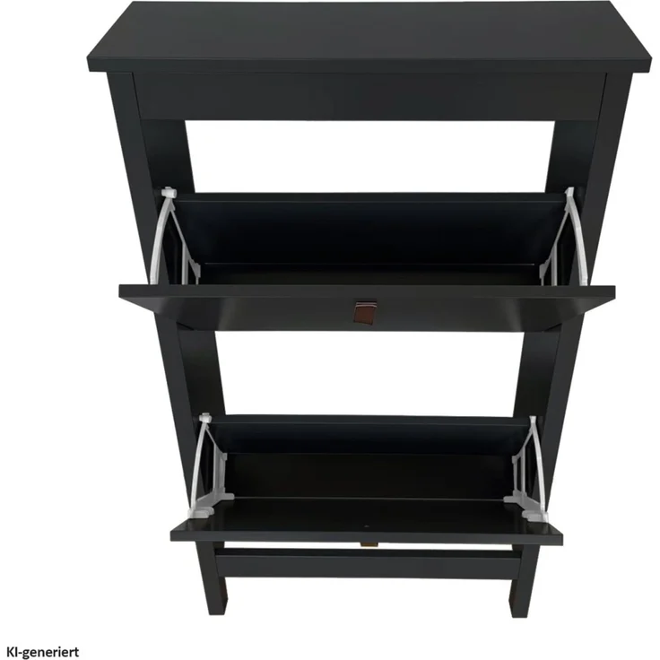 HTI-Living Schuhschrank Schuhschrank Hayet Schwarz (Stück, 1-St, 1 Schuhschrank) Schuhkipper 2 Fächer – Bild 4