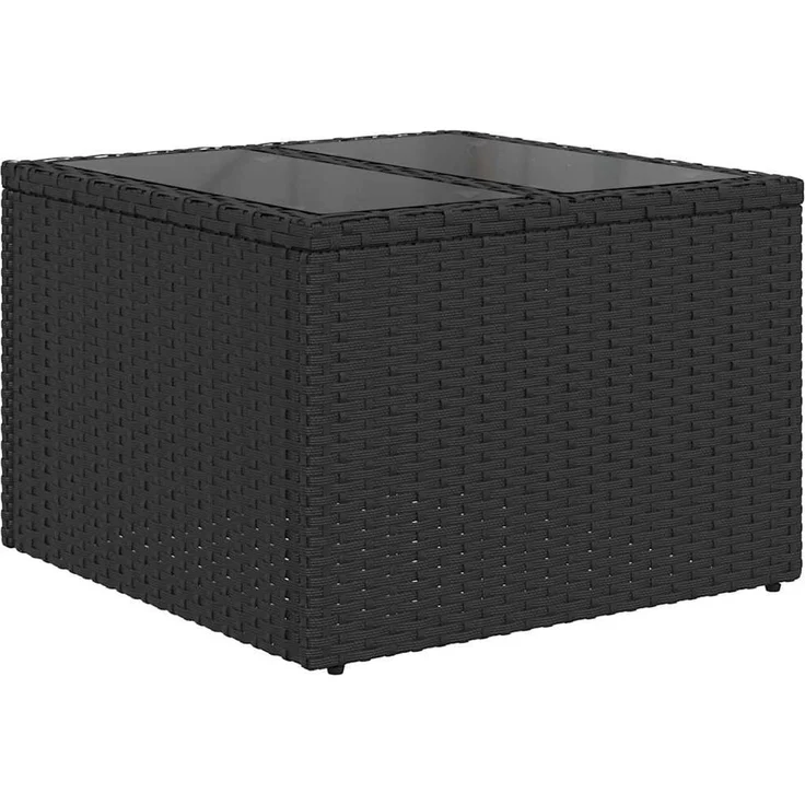 vidaXL Gartensofa-set mit Kissen 9 pcs Schwarz und Türkis Poly-Rattan 3354775 – Bild 6