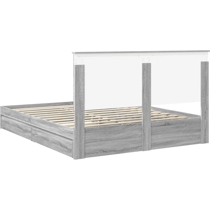 vidaXL Aufbewahrungsbett Graues Sonoma 160 x 200 cm Holzwerkstoff 3411192 – Bild 9