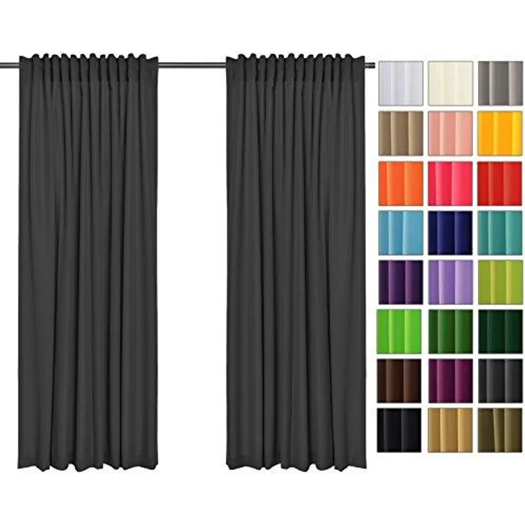 Rollmayer 'Vivid' 2er Pack Vorhänge mit Tunnelband dunkelgrafit 61, 135x260 cm, blickdicht