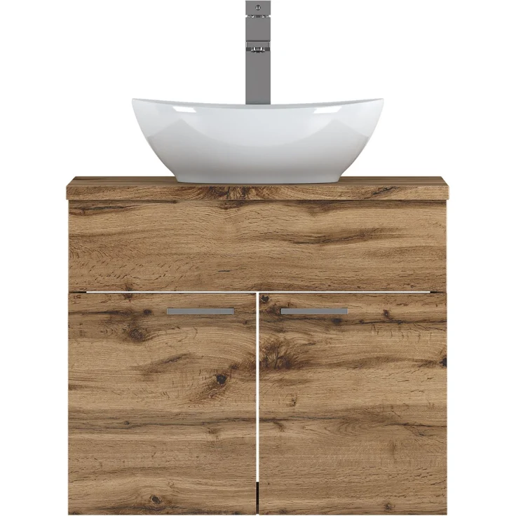 Badplaats Waschbeckenunterschrank Colorado 60x46 cm Eiche - Hängender Badezimmerschrank mit 2 Schubladen – Bild 3