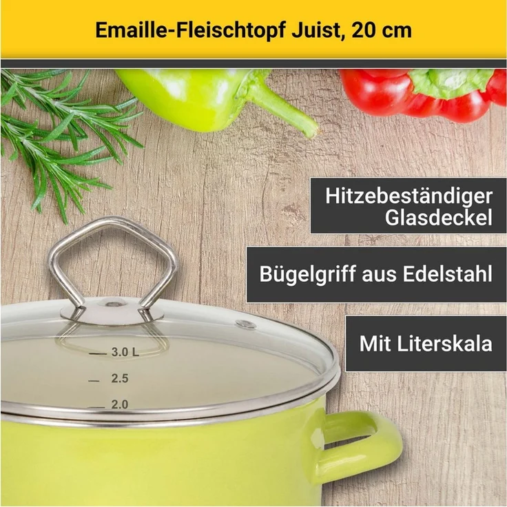 Krüger Fleischtopf Juist, Emaille (1-tlg), Induktionsgeeignet – Bild 3