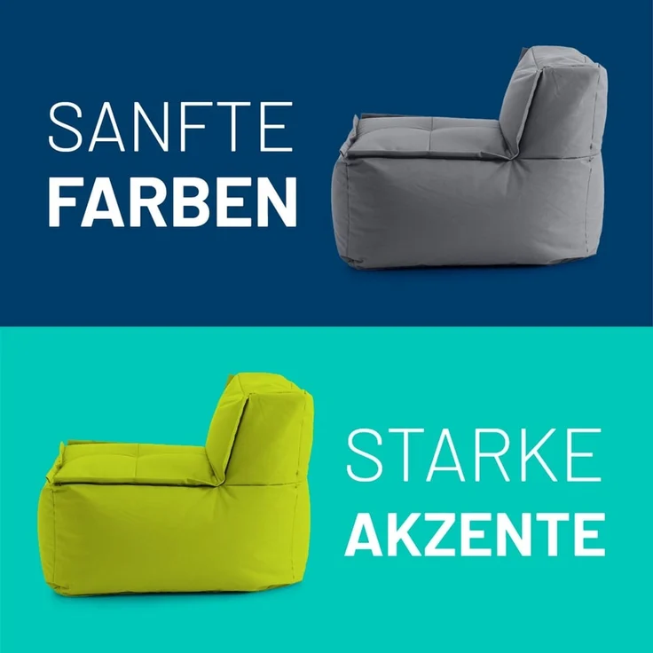 Lumaland Sitzsack-Sofa, Polyester, Mittelteil, Apfelgrün, 70 x 81 x 54 cm – Bild 8