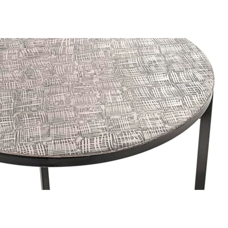 XXXL Beistelltisch, Metall, rund, Schwarz und Silber, 46x60x46 cm für Wohnzimmer – Bild 5