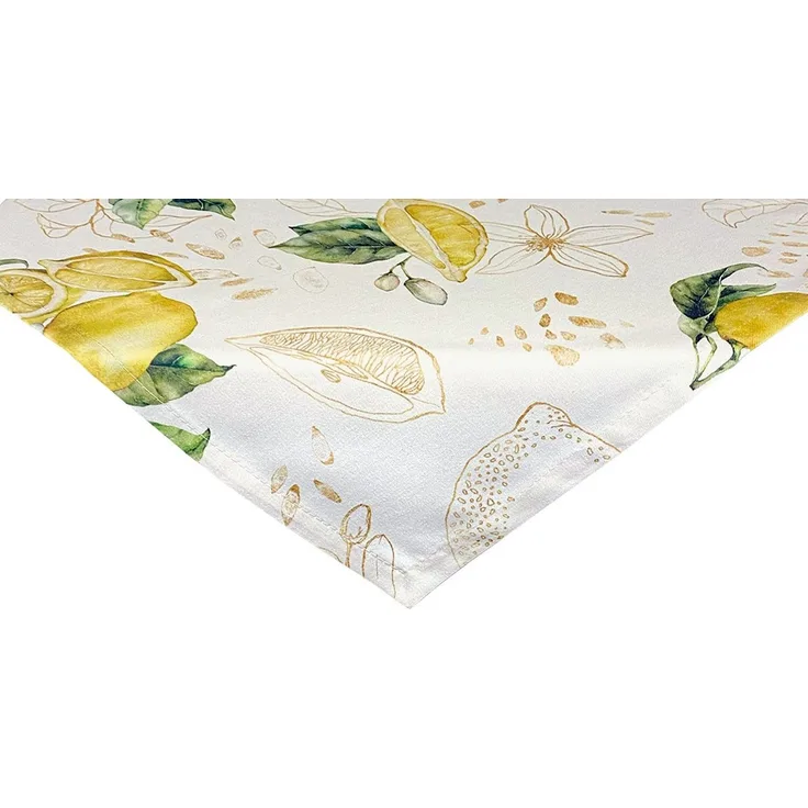 beties Mitteldecke Italy Collection (1-tlg, 1 Stück), 100% Baumwolle, Zitronen mit goldener Zeichnung