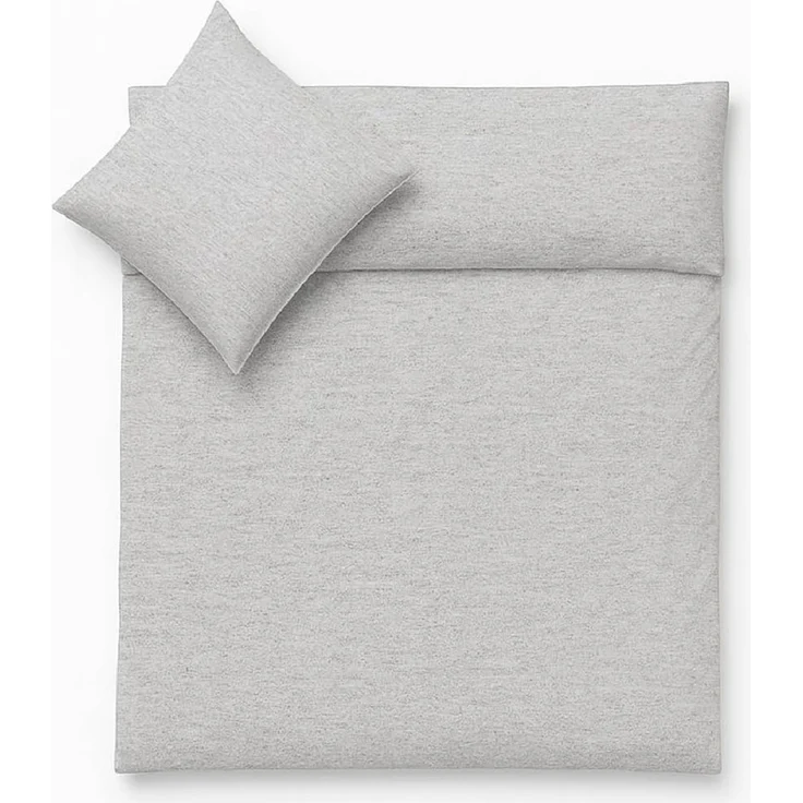 Jersey Bettwäsche 135x200cm 100% Baumwolle weich atmungsaktiv Hellgrau Melange – Bild 1