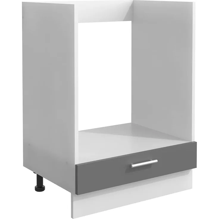 VCM Küchenmöbel Herdumbauschrank & Ofenschrank Esilo 919013 Weiß / Anthrazit H. 82 x B. 60 x T. 46 cm