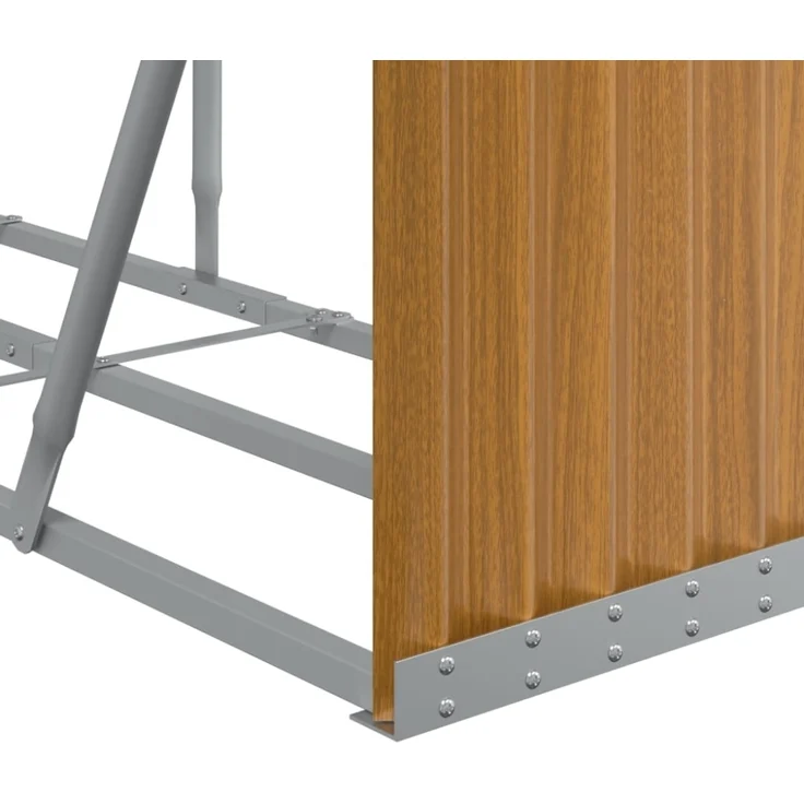 vidaXL Kaminholzunterstand Holzoptik 300x45x100 cm Verzinkter Stahl 364586 – Bild 10
