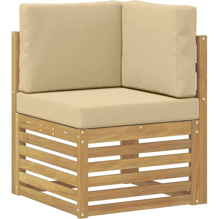 vidaXL Outdoor-Sofagarnitur mit Kissen 4 Stück Weiß Massivholz Akazie 3392468 – Bild 4