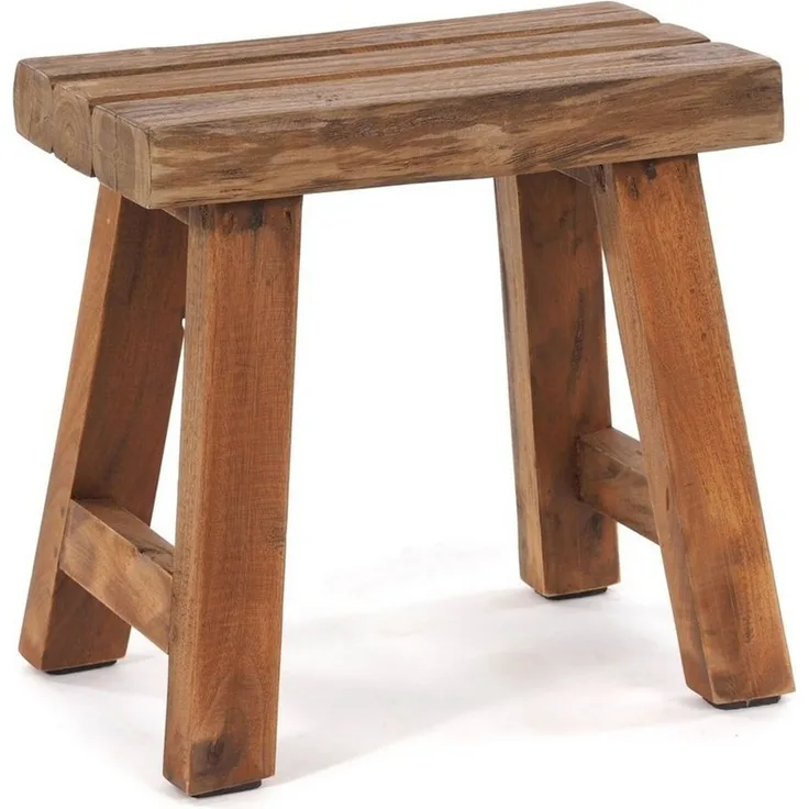 DESIGN DELIGHTS Hocker SITZHOCKER "RUSTIC", 41x42x24cm (HxBxT), Holz massiv, Holzhocker, F