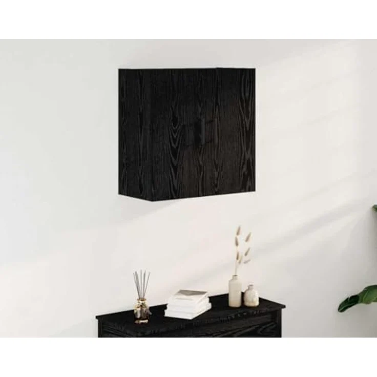 vidaXL Wandmontierter Schrank Schwarz Eichen-Optik 60 x 31 x 60 cm 862945 – Bild 3