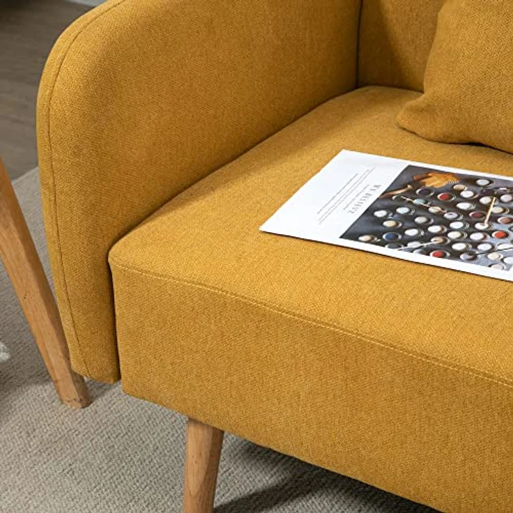 HOMCOM 2-Sitzer Doppelsofa mit Kissen und Anti-Rutsch Beinen – Bild 10