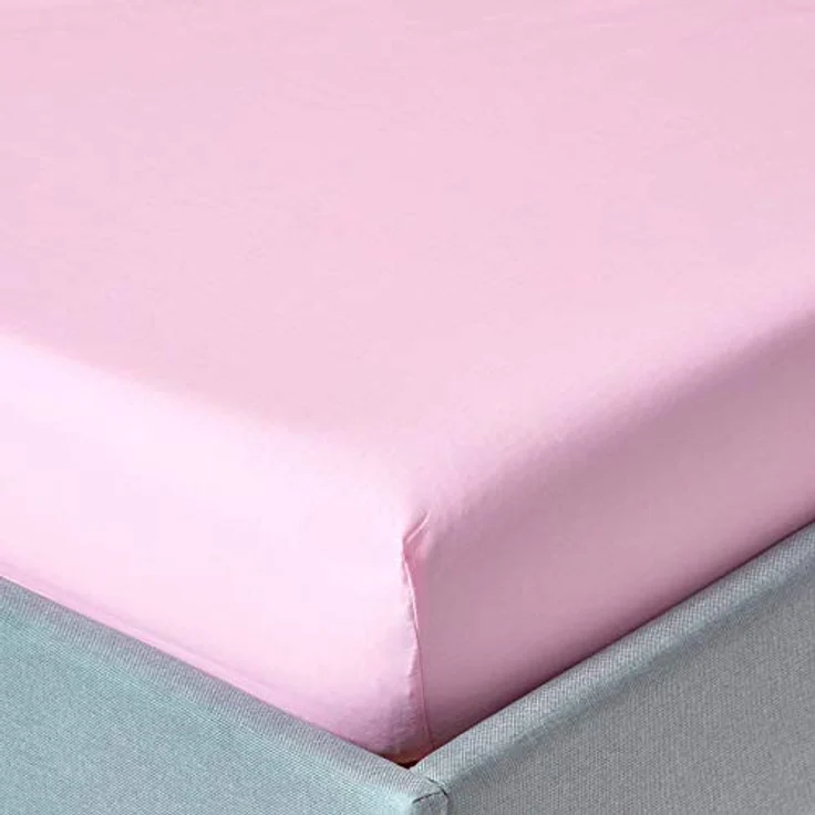 Homescapes Perkal-Spannbettlaken, Rosa, 150x200 cm, 100% Baumwolle, Oeko-Tex®, hautfreundlich und atmungsaktiv – Bild 1