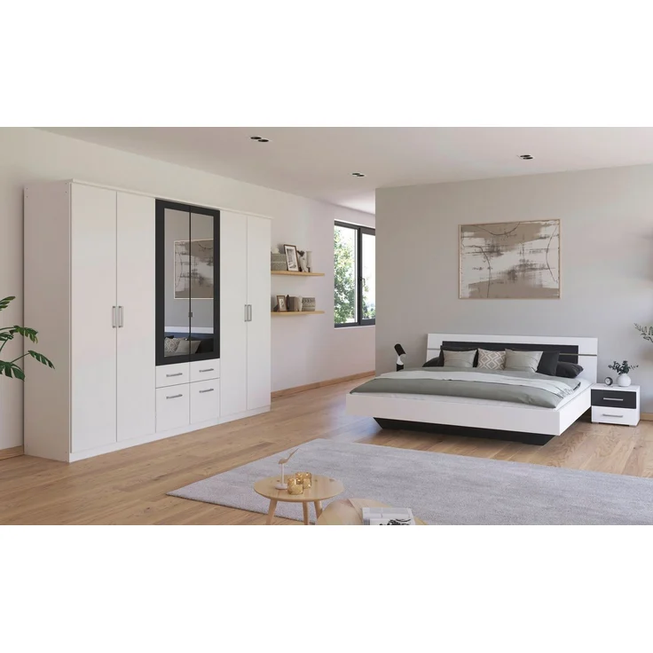 rauch Schlafzimmer-Set Komplettschlafzimmer Schlafzimmer BURANO mit Schrank in 3 Breiten, (Set, 4-tlg), Bett 180x200 cm und 2 Nachttischen MADE IN GERMANY – Bild 5