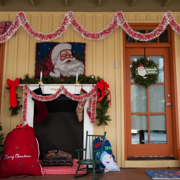 4 m Weihnachtsdekoration, Baumform, hängend, Silber, Innen & Außen, 2m pro Teil – Bild 3