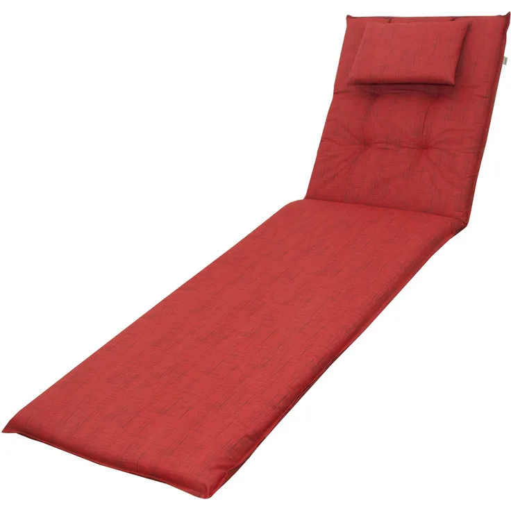 Doppler 6998 Rollliegenauflage mit Kopfkissen Gartenliege 8cm rot