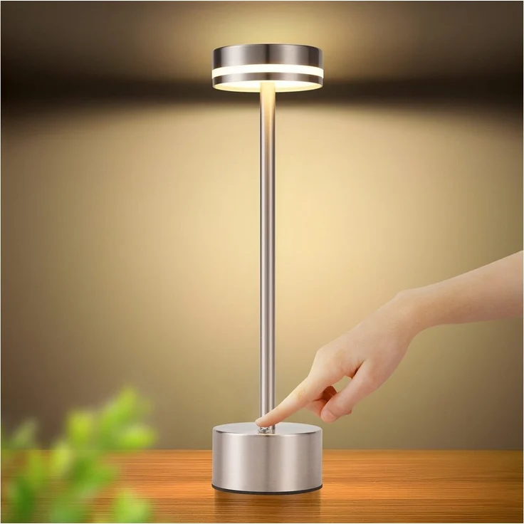 Nettlife LED Tischleuchte Modern Gold/Weiß/Schwarz/Silber Kabellose Nachttischlampe USB-C, Touch Dimmbar, LED fest integriert, Modern Tischlampe für Schlafzimmer Esszimmer Büro – Bild 5