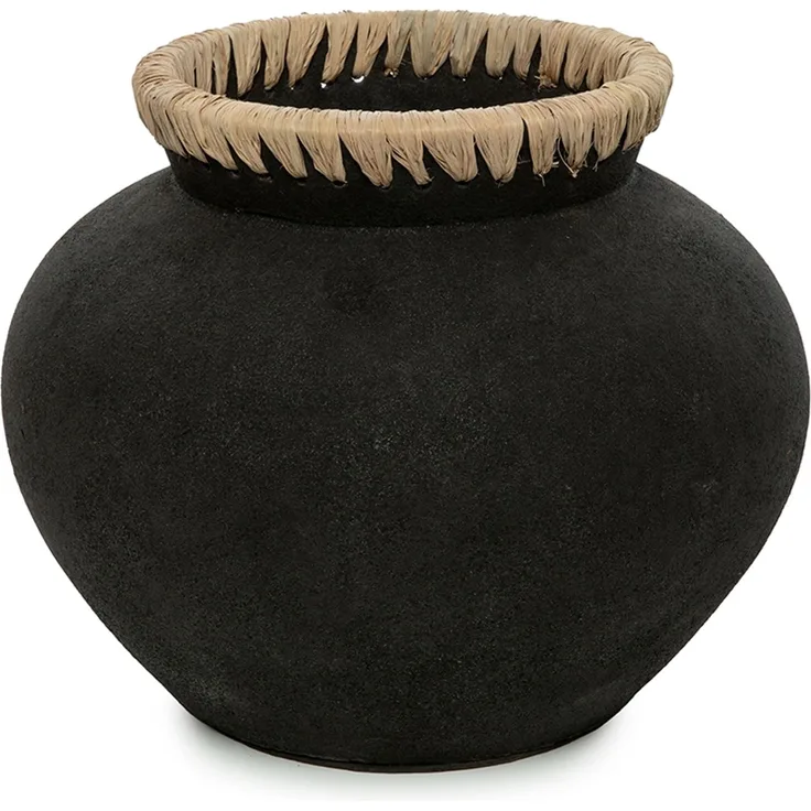 Die Styly Vase - Schwarz Natur - M