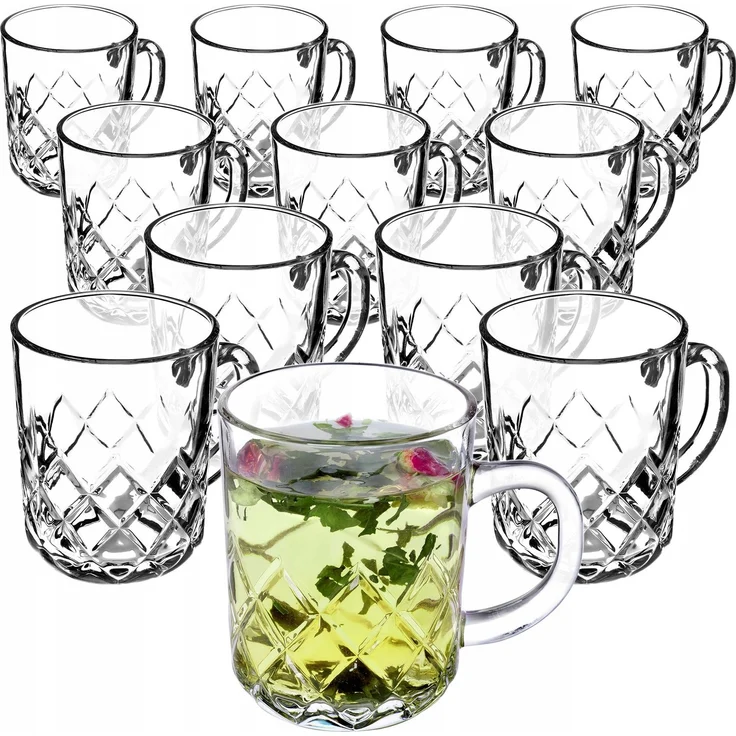 KADAX 12x Tee- und Kaffeegläser, 230 ml, Getränkeglas-Set mit Griff – Bild 1