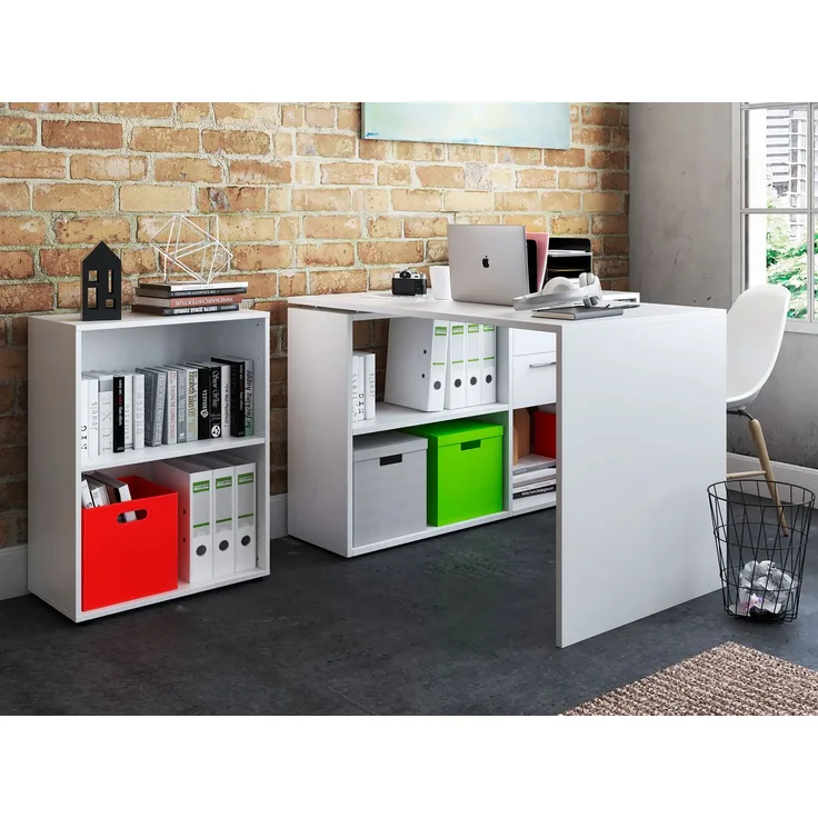 Büro-Set >Trio< in Weiß - 121x76x33cm (BxHxT)