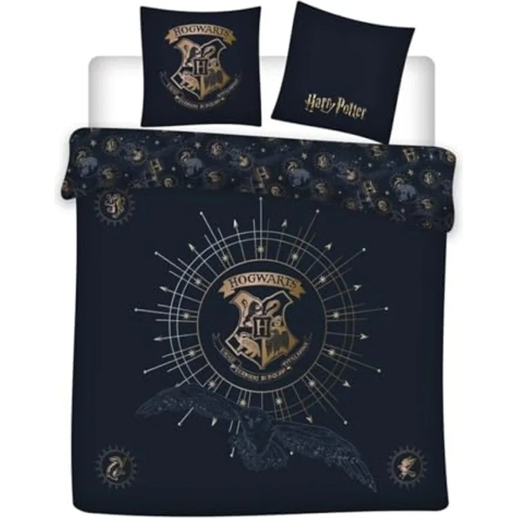 Harry Potter Bettwäsche 240x220 cm + 2 Kissenbezüge 65x65 cm Doppelbett