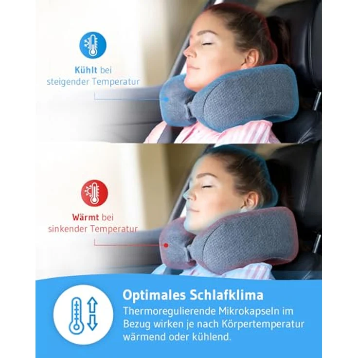 Nackenhörnchen ANDAR QuickDry aus Visco Schaum, ergonomisches Reisekissen, leicht zu transportieren – Bild 4
