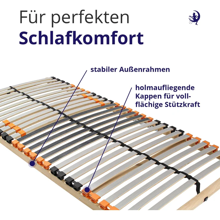 Mister Sandman Federholzrahmen Lattenrost Buche 90×200 cm – 7 Zonen, flexible Liegehärte, ergonomisch & atmungsaktiv, LGA-zertifiziert – Bild 2