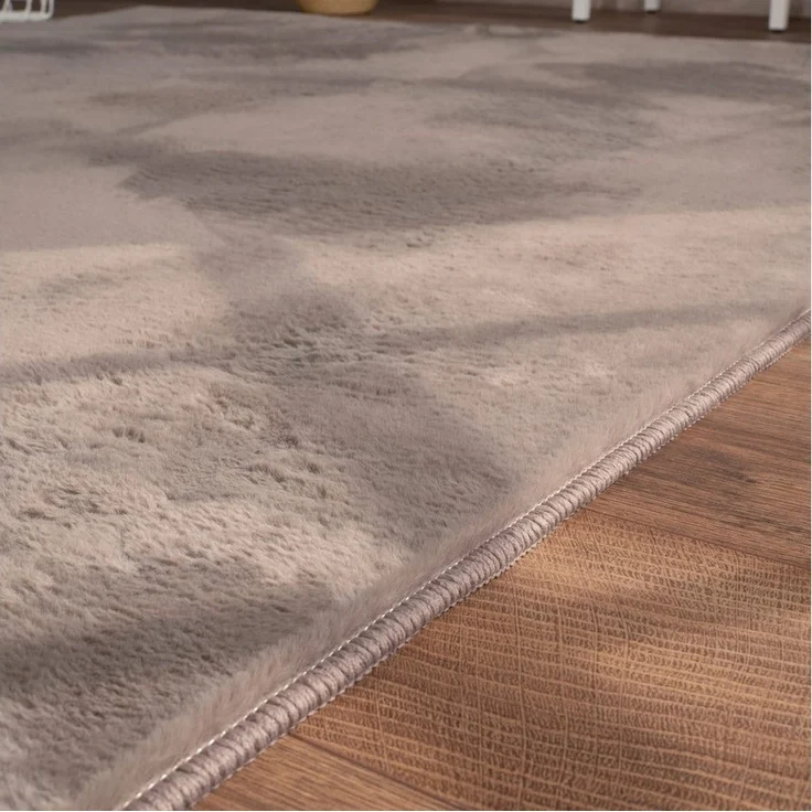 TT Home Teppich, Rechteckig, Höhe: 14 mm, Wohnzimmer Hochflor Teppich Kunstfell Modern Unifarben Flauschig Weich – Bild 3