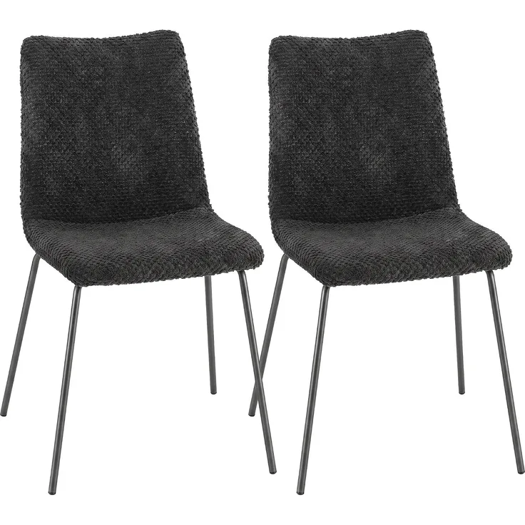 HOMCOM Esszimmerstuhl, Samt (100 % Polyester), Dunkelgrau, 45 x 57 x 89 cm