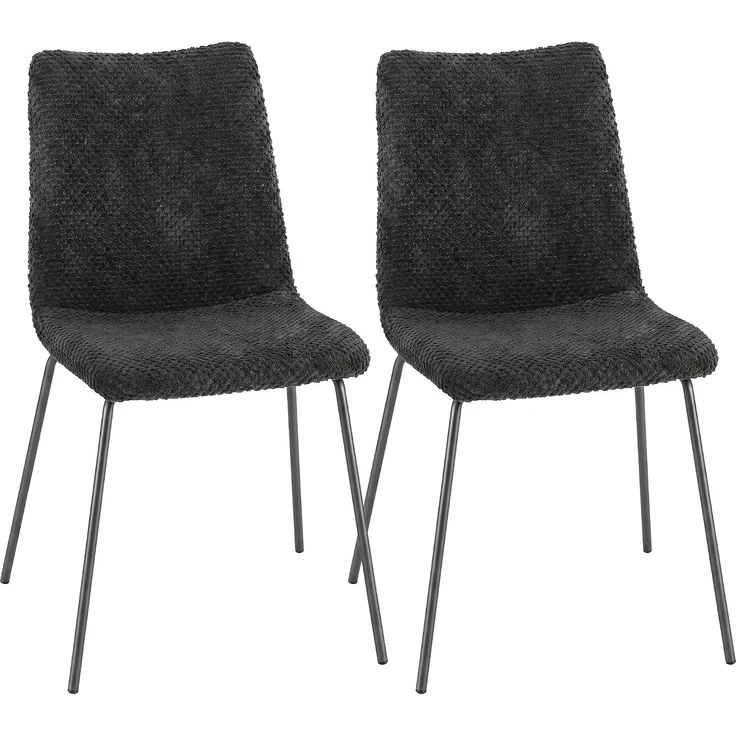 HOMCOM Esszimmerstuhl, Samt (100 % Polyester), Dunkelgrau, 45 x 57 x 89 cm – Bild 1