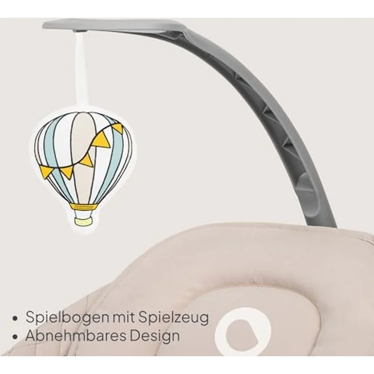 LIONELO RIO Elektrische Babywippe für Kleinkinder bis zu 9 kg Verstellbare Rückenlehne, 3 Wiegegeschwindigkeiten, Polster Sitzgurte Melodien und Geräusche der Natur Leichtes Gewicht 3,5 kg – Bild 6