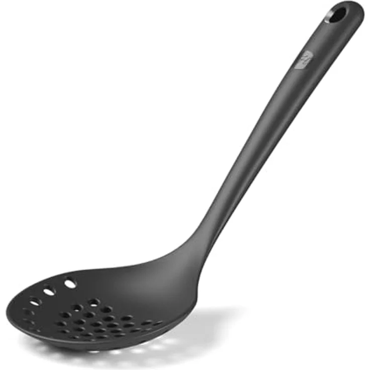 Hoffmann Germany Schaumlöffel Sieblöffel Silikon Edelstahl 32 cm anthrazit, Knödel, Ravioli, Gnocchi, kratzerfrei, spülmaschinengeeignet – Bild 1
