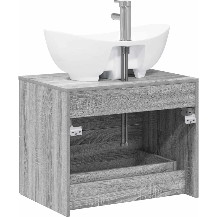 vidaXL Waschbeckenschrank Grau Sonoma 62,5 x 44,5 x 80 cm 3404403 – Bild 7