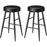 VASAGLE EKHO Kollektion - Barhocker, 2er Set, Barstuhl, Küchenstuhl, Kunstleder, Mid-Century-Modern-Stil, 63 cm hoch, Küche, Esszimmer, einfacher Aufbau, tintenschwarz LBC080B01