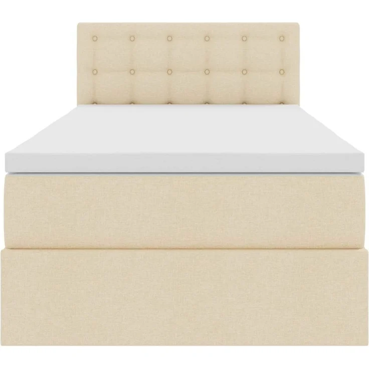 vidaXL LED-Speicherbett mit Matratze Creme 100 x 200 cm Stoff 3371254 – Bild 8