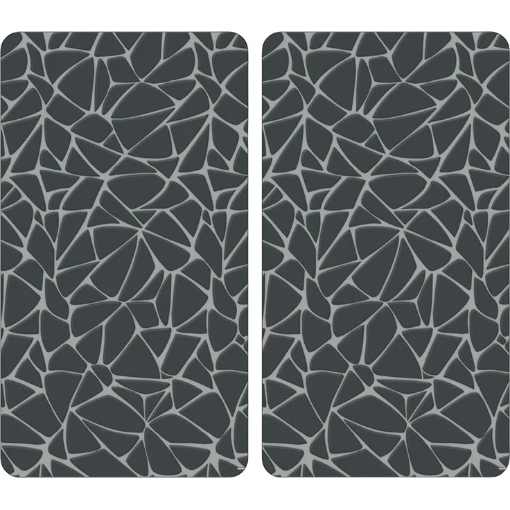 KESPER | Glasschneideplatte/Herdabeckplatte/Buffetplatte, Material: ESG-Sicherheitsglas, Maße: 50 x 28,5 cm, Stärke: 0,4 cm, Fußhöhe: 3 mm, Motivfolie: Mosaik Grau | 37535 13 – Bild 1