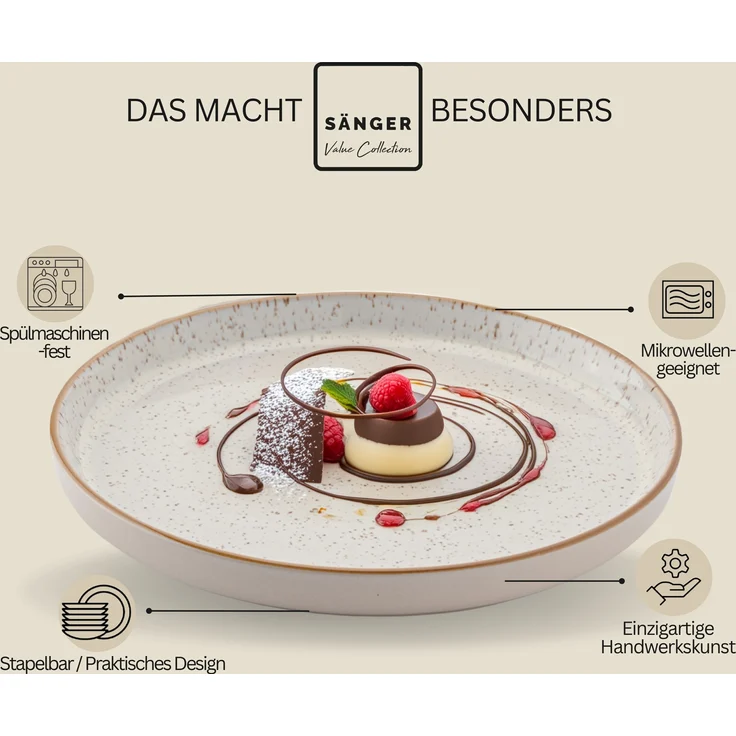 SÄNGER Dessertteller Set Rio Creme 4 teilig – Bild 4