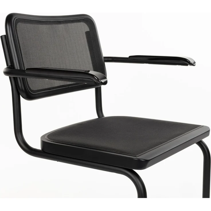 DutchBone Sessel Carree 2er-Set, Schwarz mit Armlehne, Mesh 60x53x83 cm – Bild 5