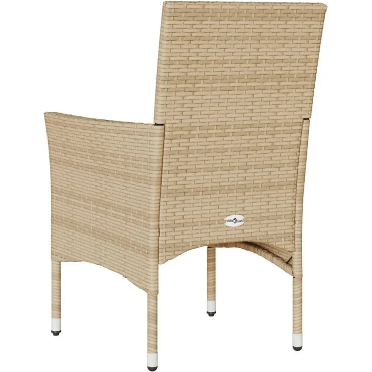 vidaXL Gartenstühle mit Kissen 2 Stk. Beige Poly Rattan 368112 – Bild 5