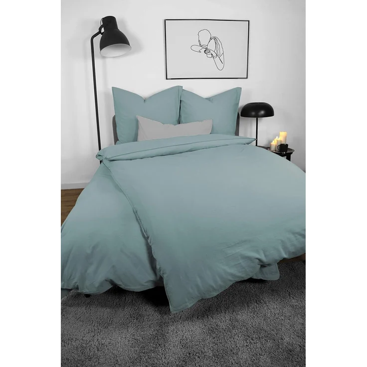 jilda-tex Bettwäsche Lissabon, Renforcé (Bio-Baumwolle), 2 teilig, unifarben, stonewashed und in vielen Farben – Bild 2