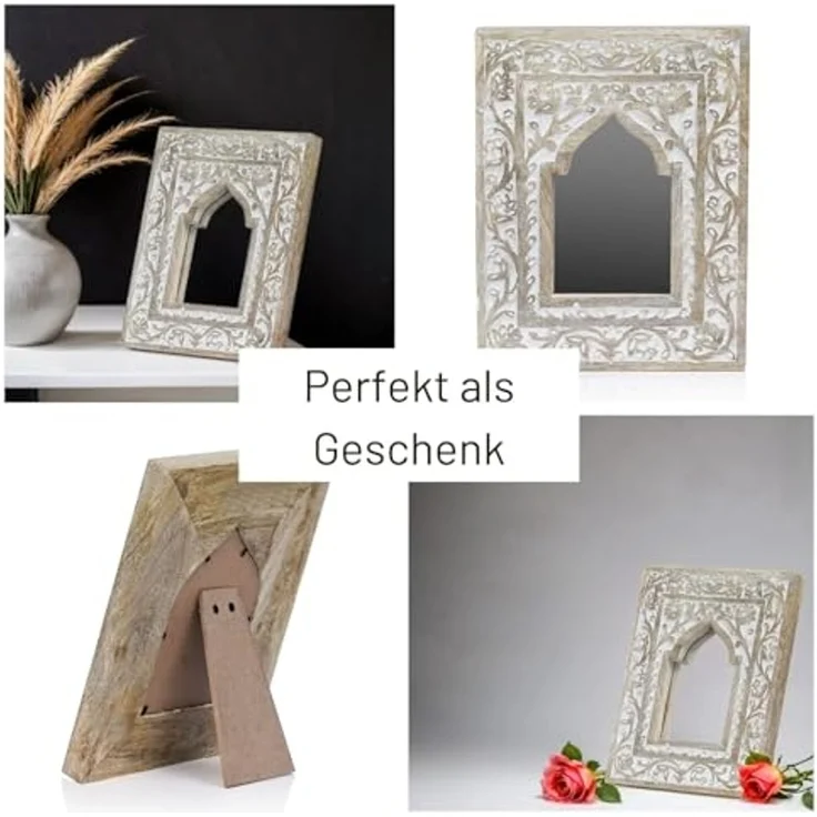 Marrakesch Orient & Mediterran Interior Schminkspiegel Boho Deko Spiegel Schminkspiegel Goul 25cm (1-St), Handarbeit – Bild 6