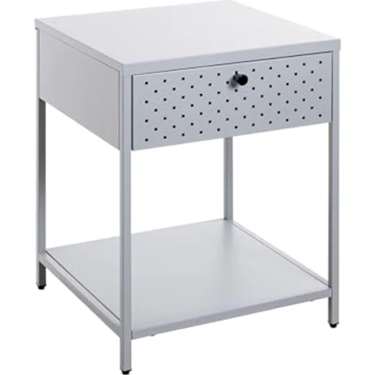 XXXL Nachtschrank, Grau, Metall, 1 Schublade, erweiterbar, 40x53x40 cm, Typenauswahl