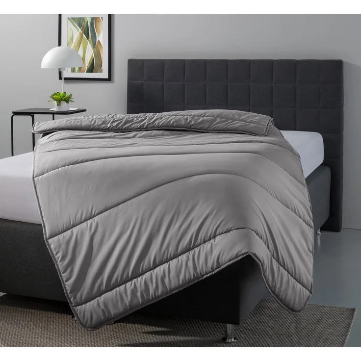 OTTO home Microfaserbettdecke Clarra, Bettdecke 135x200 cm, 155x220 cm, 200x200 cm, Füllung: Polyester, Bezug: Polyester, Bettdecken in grau, Sommer, Winter, 4 Jahreszeiten, Decke